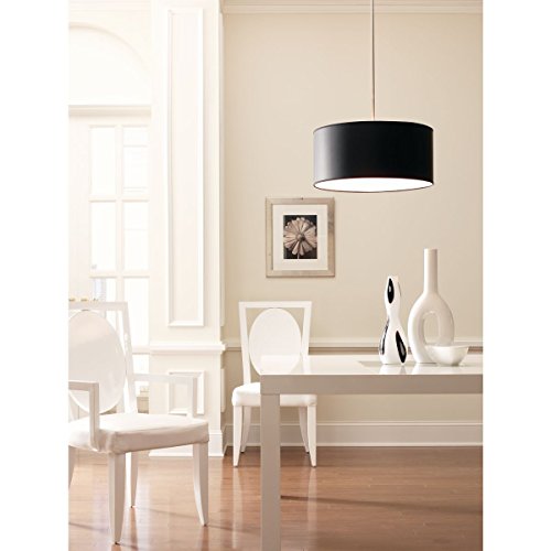 Progress Lighting P8824-01 Modular Pendant System Choose Shade and 1-Light Stem (P5198) or 3-Light Stem (P5199) To Make Complete Fixture 22-Inch Drum Shade, Black Parchment Paper - Image 3