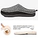 Men's Cozy Memory Foam Micro Woolen Plush Fleece Slippers Slip On Clog House Shoes w/Hand-Craft Woven Trim (US Men's 11-12, Gray)