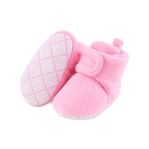 Unisex Baby Kids Cozy Fleece Booties Slipper Sock Pink 3-6 Months Winter Accessory Set Winter Spring