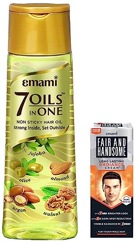 Emami 7 Oils In One | Non Sticky & Non Greasy Hair Oil- 500ml & E...