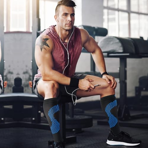 Image of fenglaoda 8 Pairs Compression Socks for Men & Women 20-30 mmHg Knee High Nurse Pregnant Running Medical and Travel Athletic