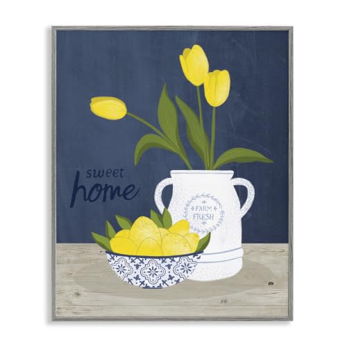 Farm Fresh Tulips Lemons Country, 11 x 14 Inch Framed Giclée Print