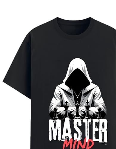 Image of Mastermind Printed T-Shirt for Men | 180 GSM Cotton Blend Men's Tshirt | Regular Fit Half Sleeve Round Neck Printed t-Shirt | Graphic T-Shirt for Men
