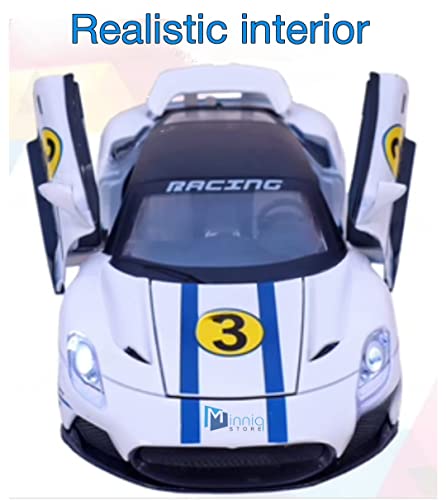 Image of 1 /24 Ford-GT Sports Edition Model Car with Box, Zinc Alloy Pull Back Toy car with Sound and Light for Kids Boy Girl Gift?Colors as Per Stock? (Ford-GT Sports Edition 1:22)