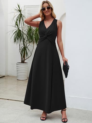 Wedding Guest Dresses for Women 2025 V Neck Formal Dresses for Women Sleeveless Evening2