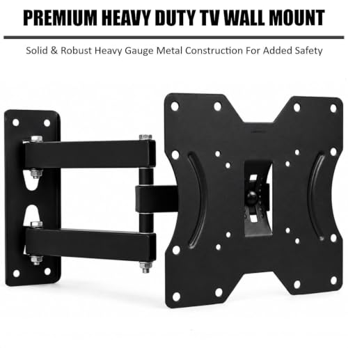 Image of Caprigo Full Motion TV Wall Mount Bracket for 14 to 32 Inch LED /HD /Smart TV's, Universal Heavy Duty TV Stand for Wall with Swivel Rotation & Tilt Adjustments (M467)