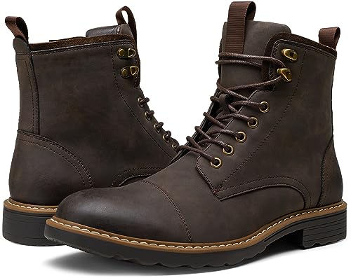 Image of Vostey Mens Motorcycle Boots With Side Zipper Dress Boot