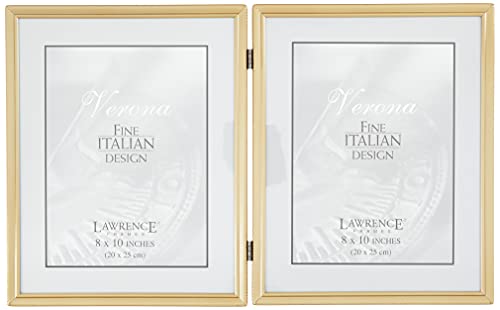 Lawrence Frames Bead Border Design, 8X10 Double, Satin Gold #TOP22