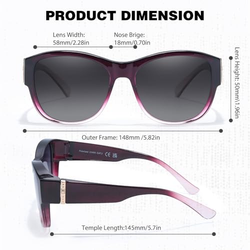 Myiaur Polarized Fit Over Glasses Sunglasses for Women, Trendy Wear Over Eyeglasses UV400 Protection4