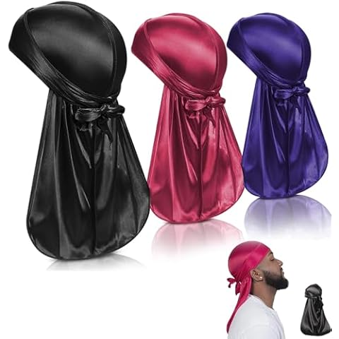 3PCS Silky Durags Set for Waves Cover