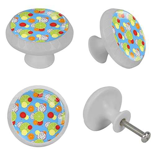 Boutons de meuble et poignée de tiroir commode citron lot de 4