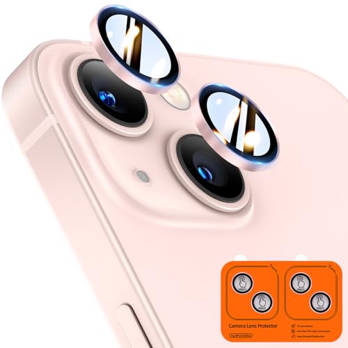 Image of TOCOL Camera Lens Protector for iPhone 13 / iPhone 13 Mini Tempered Glass HD Individual Scratch Resistant Camera Cover Accessories Case Friendly 2 Pack(Light Pink)