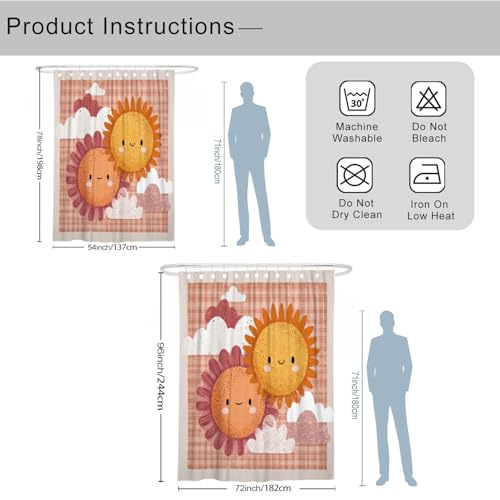 Rideau de douche extra long orange contre l'eau sur le sol - 4