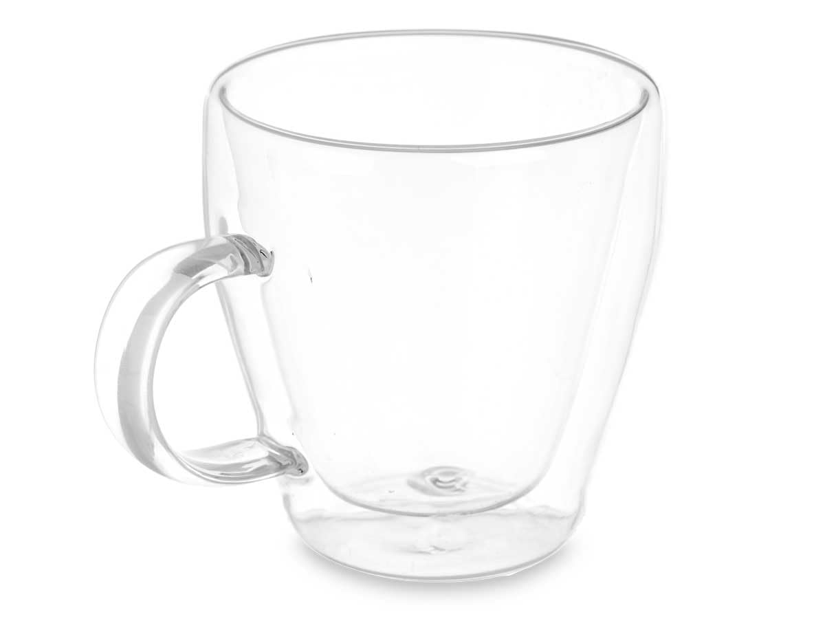 Set di 6 tazze a doppia parete Borosilicato, tazze termiche per bevande calde e fredde, tazze da tè, caffè, cappuccino, set completo di 6 bicchieri, vetro termico e leggero ( - 270 ml)