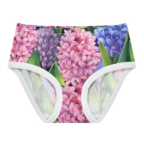 Watercolor Flowers Pink Floral Leaves Toddler Underwear Floral 2t Cotton Panties for Girl Pattern Briefs Girls Undies