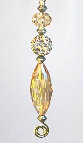 Trace Ellements Elegant Golden Faceted Glass and Rhinestone Ceiling Fan Pull or Light Pull