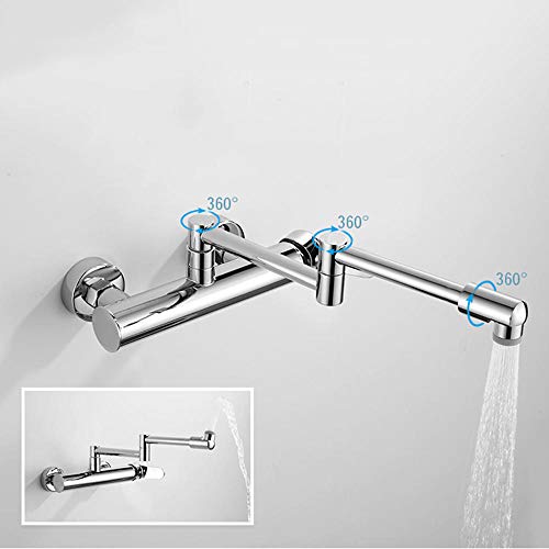 Robinet mural pliable pour évier de cuisine eau chaude et froide