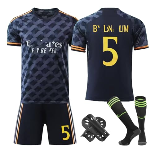 Kits de fútbol para niños, juego de entrenamiento de camisetas de fútbol número 5, kits de fútbol para niños con camisetas de entrenamiento de fútbol, pantalones cortos, calcetines, placa de