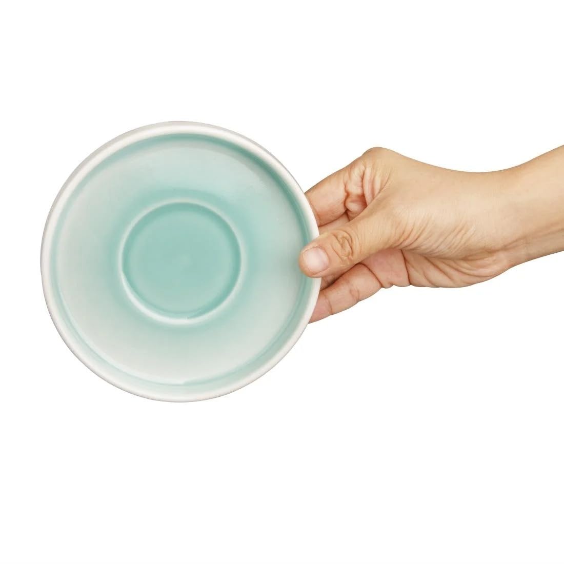Olympia Fondant CU443 - Platillos para taza, color menta, 136 mm, set de 6, para taza de capuchino y café, vajilla para hostelería