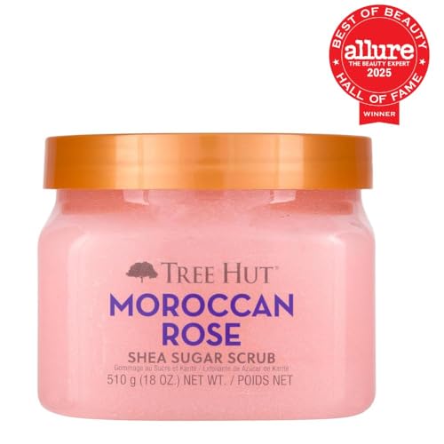 Image of Tree Hut Moroccan Rose Body Scrub, Exfoliating Sugar Scrub, Vegan, 18 Oz