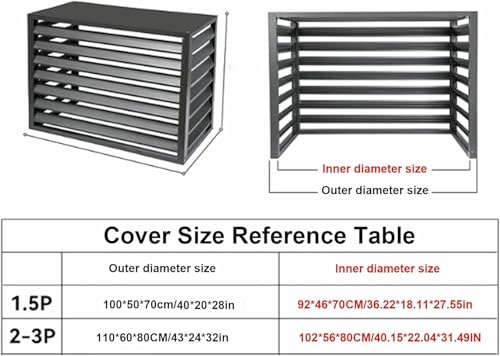 Cubierta de aluminio para aire acondicionado exterior y soporte mini split 4