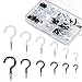 Produktbild 100 Stück Schraubhaken Set 6 Größen Deckenhaken 2 Farben Vinyl beschichtet Schraube Haken für Cup Lampen Becher Pflanzen (Schwarz und Weiß)