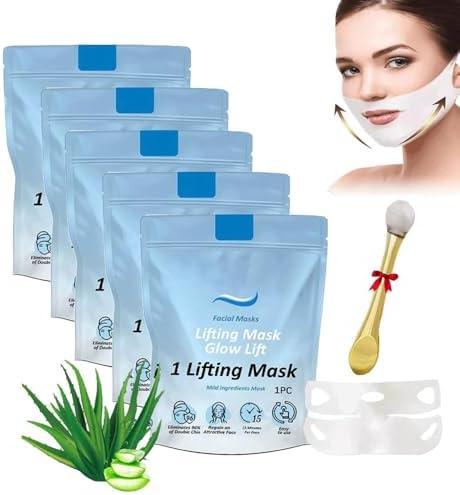 5Pcs Chinology Chin Lifting Mask - Double Chin Reducer, Jawline Firming