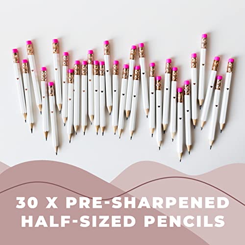 Set de 30 lápices mini Grafito 2B con diseño de corazón miniatura 2
