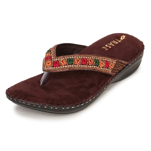 Image of TRASE Orthopedic Comfortable Footwear for Women | Stylish V Strap Chappal with Soft Cushioned Footbed | Perfect Slippers for Woman Daily Use