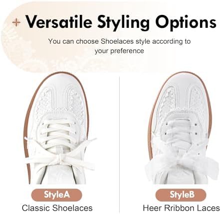 JACKSHIBO Women's Ribbon Lace-Up Fashion Sneakers Arch Support Gum Sole Tennis Walking Shoes with Memory Foam - Image 5