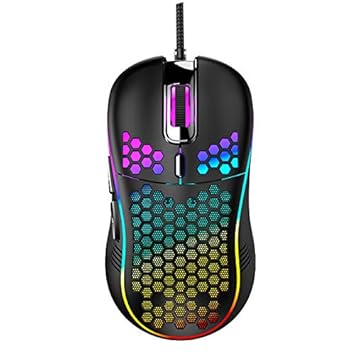 Tobo Wired Gaming Mouse Honeycomb Hollow Lightweight Design Luminous USB Wired Gaming Mouse with Seven Adjustable DPI Ergonomic Design for Desktop (RGB-Mouse)