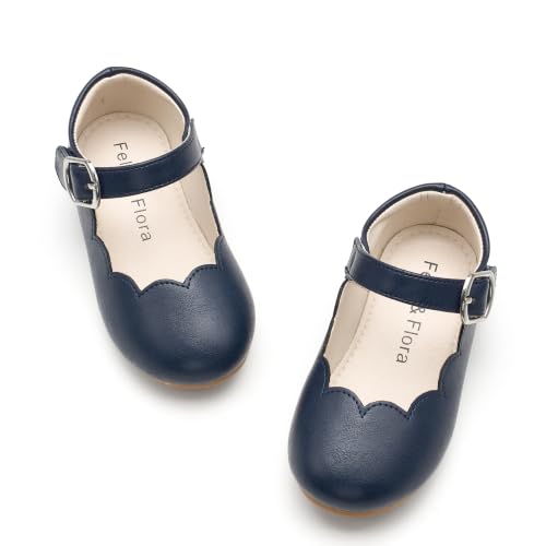 Image of Felix & Flora Toddler Flower Girl Dress Shoes - Baby Girl Ballet Mary Jane Flats for Party School Wedding