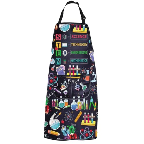 PXTIDY Avental STEM Science com bolsos STEM Science Technology Engineering Math Teacher Gift Chemistry Lab Apron Gifts