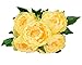 Hovebeaty Artificial Peony Silk Flowers Bouquet Home Wedding Decoration (Light Yellow)