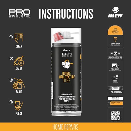 Miniatura 4 de Montana Colors Mtn Pro Gotelé Reparador, Blanco - Spray 400ml, El Embalaje Puede Variar