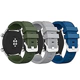 Fit for Huawei GT Watch Band/Samsung Galaxy Watch 46mm/ Gear S3 Bands, 22mm Sport Silicone Bands Straps Bracelet Watch Band Accessory Band for Galaxy S4 46mm Watch/Gear S3 (Green Navy Gray)