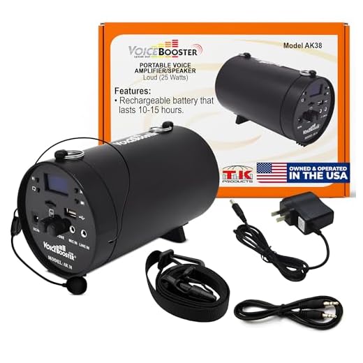 VoiceBooster Voice Amplifier & Mp3 Player & FM Radio 25watts Black MR-AK38 (Aker) by TK Products,Portable, for Teachers, Coaches, Tour Guides, Presentations, Costumes, Etc.