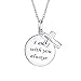 Produktbild Ewige Kreis Kreuz Ich Bin IMMer Mit Euch Wort Zitat Anhänger Runde Scheibe Kette Mit Anhänger Für Damen Sterling Silber