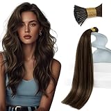 Sunny Hair 50g Itip Hair Extension Invisible 18inch I Tip Hair Extensions Real Human Hair Dark Brown Balayage Itip Human Hair Extensions for Party