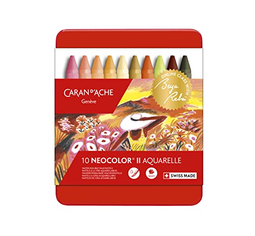 Caran d’Ache d'Ache Etui 10 Buntstifte Pastelle Neocolor II Warme Töne - Limitierte Edition Beya Rebaï + Online-Kurs (7500.410)