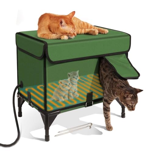 Niche chat extérieure isolée avec chauffage cabane Kitty M hiver