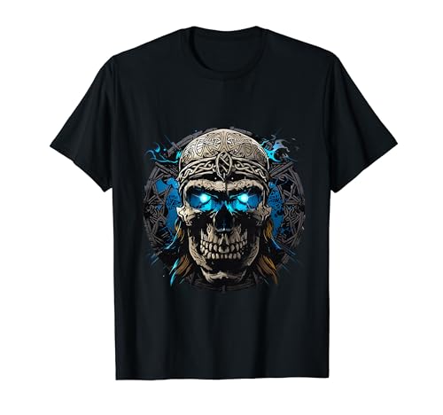 Tête de Mort Viking Valhalla Celten Nordmann Tête de Mort Vikings T-Shirt