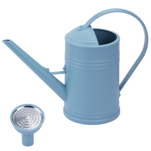 Annaffiatoio per Esterni da 1.8L con Ugello Regolabile, Beccuccio Lungo per Giardino e Piante da Interno, Forniture da Giardino Irrigazione (Blu)