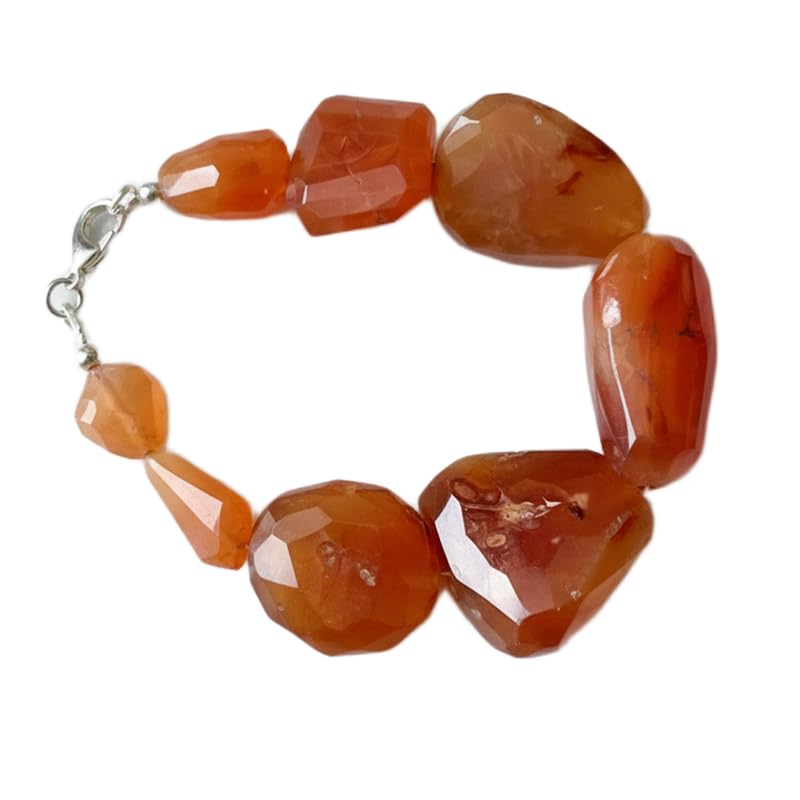 Bracelet cornaline naturelle facettée orange LKBEADS pour sublimer vos tenues d'été