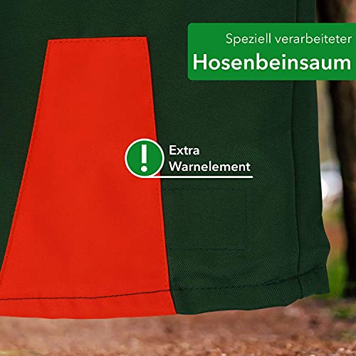 Foto von Profi Schnittschutzlatzhose KWF Latzhose Schnittschutzhose Forsthose made in Germany, Grün Orange, 54