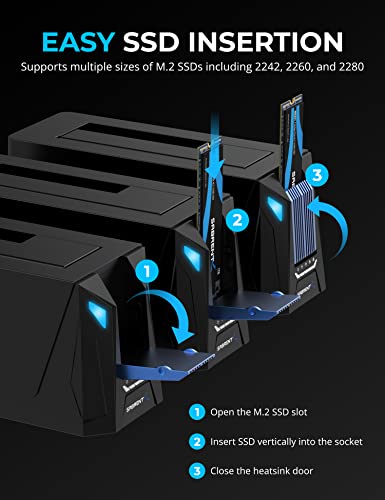 Image of SABRENT USB C Docking Station for M.2 PCIe /NVMe and SATA 2.5 /3.5 Inch SSD & HDD with Offline Cloning (DS-UNHC)