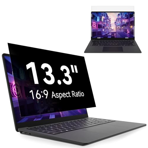13.3 Inch Laptop Privacy Screen, Anti Glare Blue Light Privacy Filter, Removable Shield 13in Screen Protector 16:9 Aspect Ratio, Compatible with...