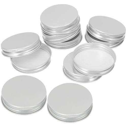 TOKIDNY 50 Piezas Tapas de Aluminio para Botellas Unidades Tapa Roscada Transparente Reutilizable y Prueba de Fugas Cubiertas para Tarros Frascos y Vasos de Agua Domésticos
