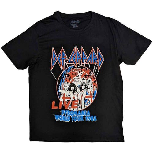 T-shirt Def Leppard Pyro World Tour haut de gamme en coton