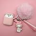 AirPods 2/1 Silicone Case, Adorable Replacement for Airpod Case Drop Proof (Silicone Skin and Cover for Apple Headphone Charging Case 2/1) with Fluffy Fur Ball Cute Cartoon Pets Keychains